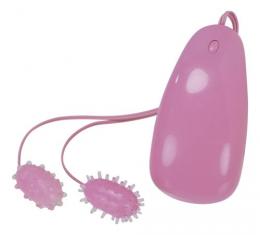 NipporiGift "MameKorori Double Pink" With Wartsack Vibrator Japanese Massager